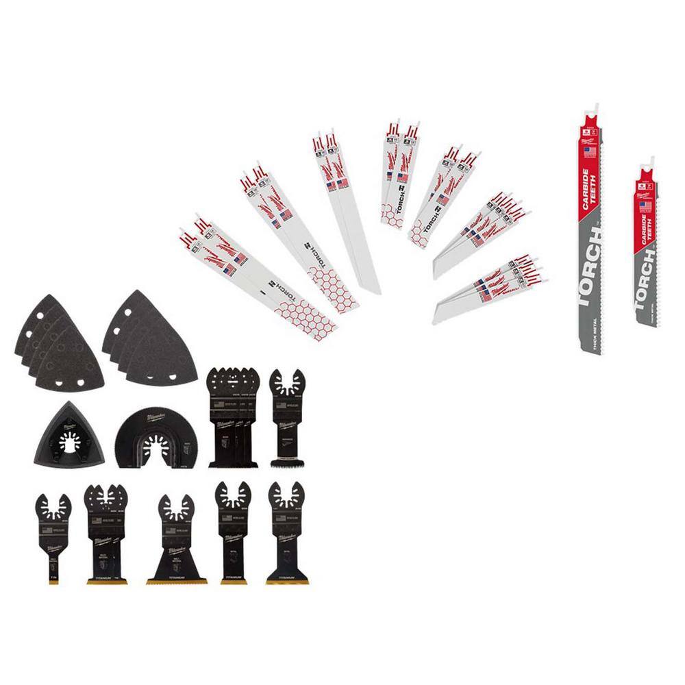 MW Oscillating Multi-Tool Blade Kit with Sawzall Metal Cutting Reciprocating Blades Set (48-Piece) 49-10-9920-49-22-1216Y