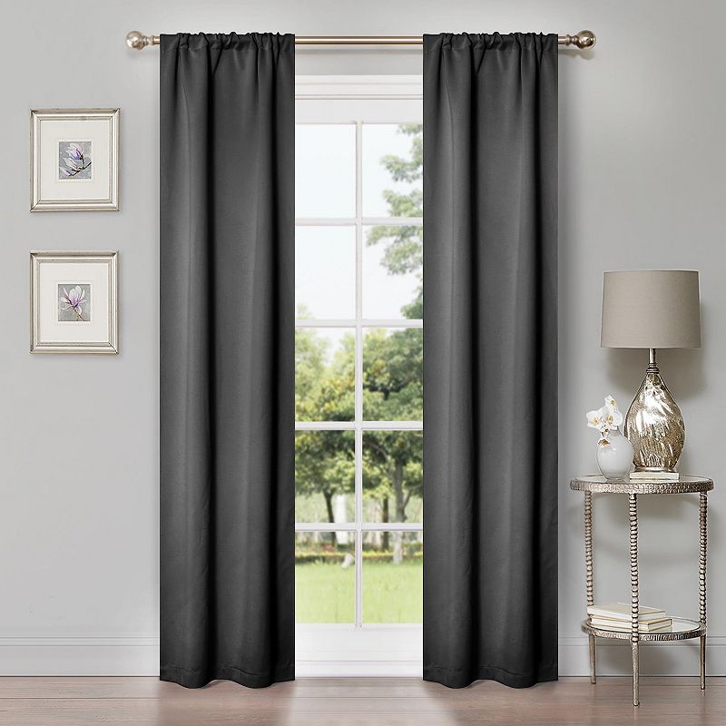 Superior Solid Insulated Thermal Blackout Rod Pocket Curtain Set