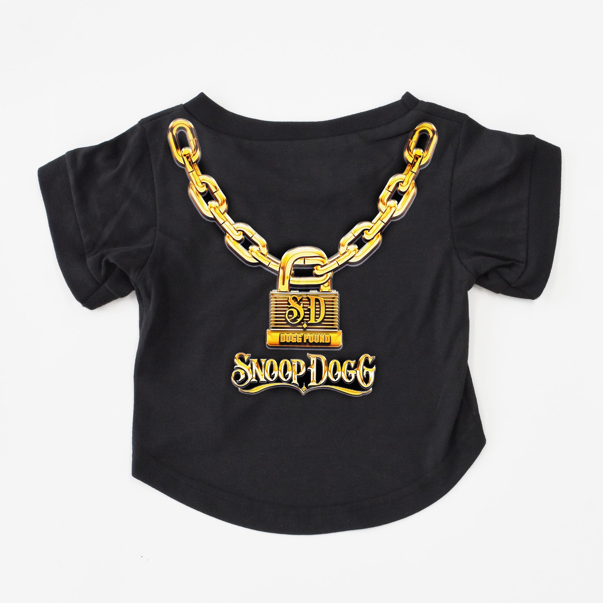 Snoop Doggie Doggs Black Off the Chain Deluxe Pet T-Shirt， X-Small