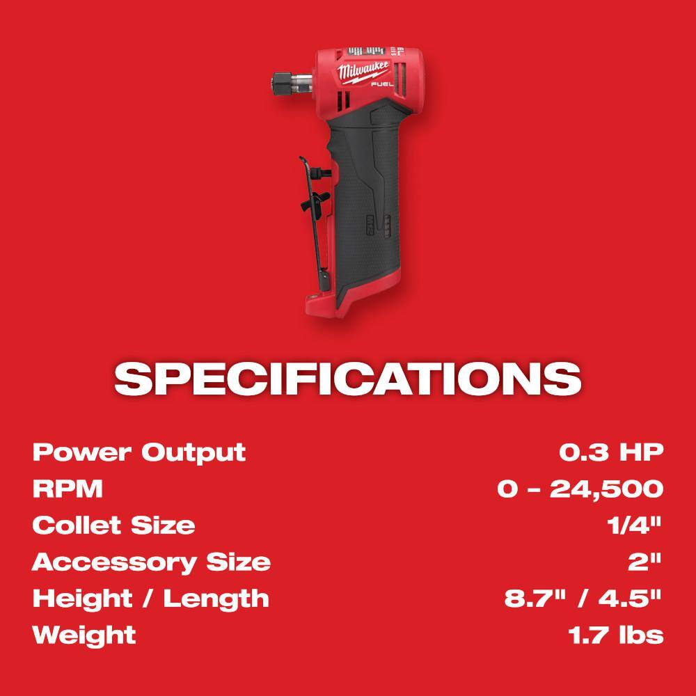 MW M12 FUEL 12V Lithium-Ion Brushless Cordless 14 in. Right Angle Die Grinder and Cut Off Saw with 2 Batteries 2485-20-2522-20-48-11-2420X2