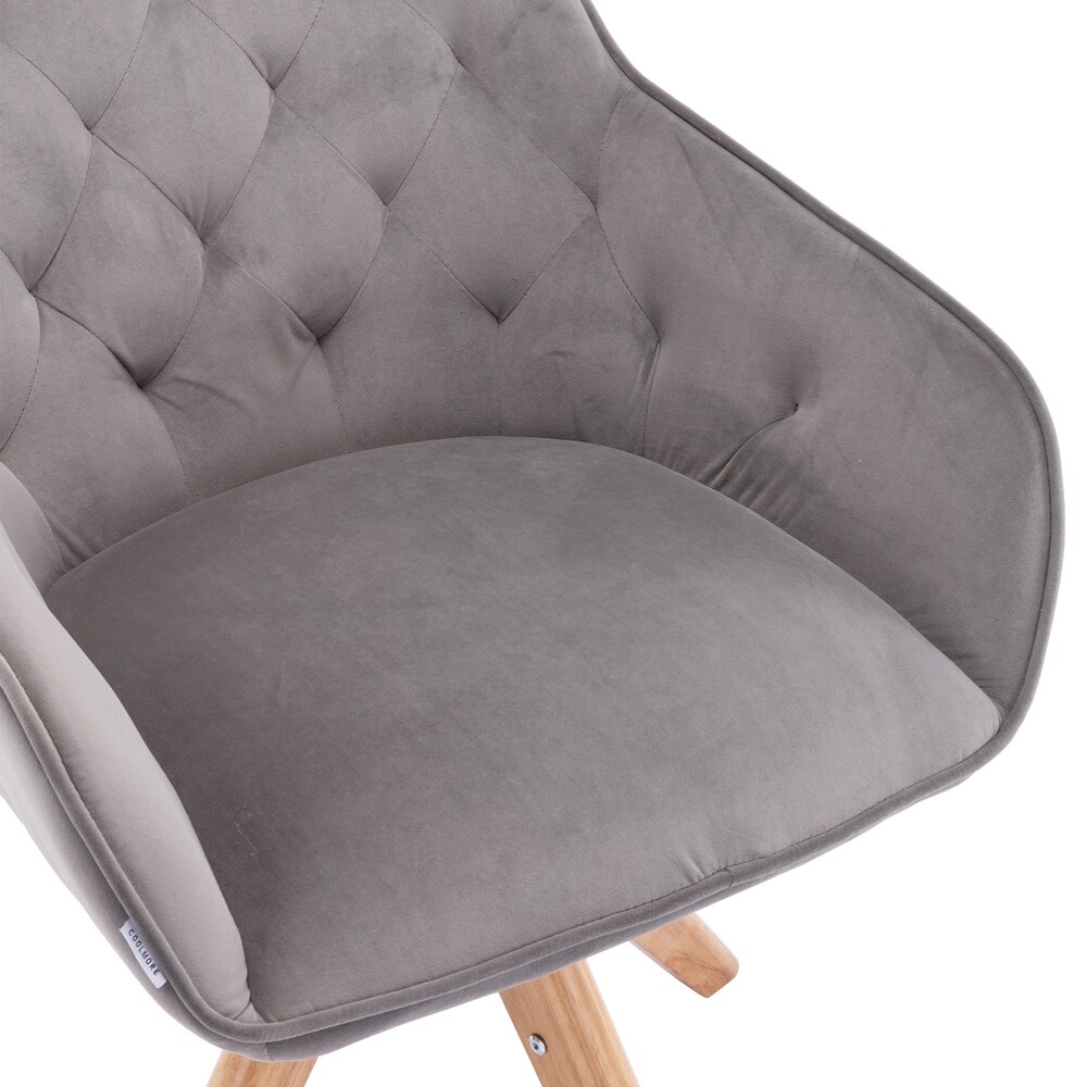 Solid Wood Tufted Upholstered Armless chair