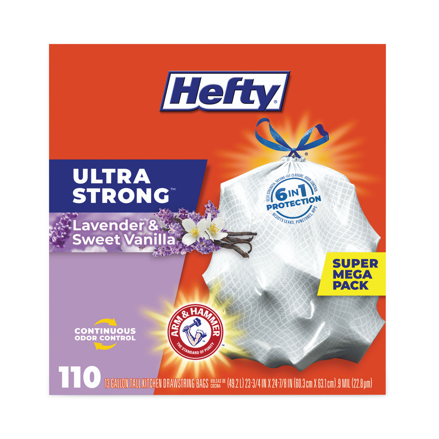 Ultra Strong Scented Tall White Kitchen Bags by Heftyandreg; PCTE88366CT