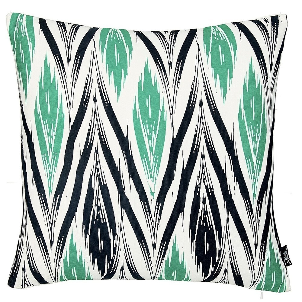 Carson Carrington Green Ikat 18 inch Printed Throw Pillow Cover