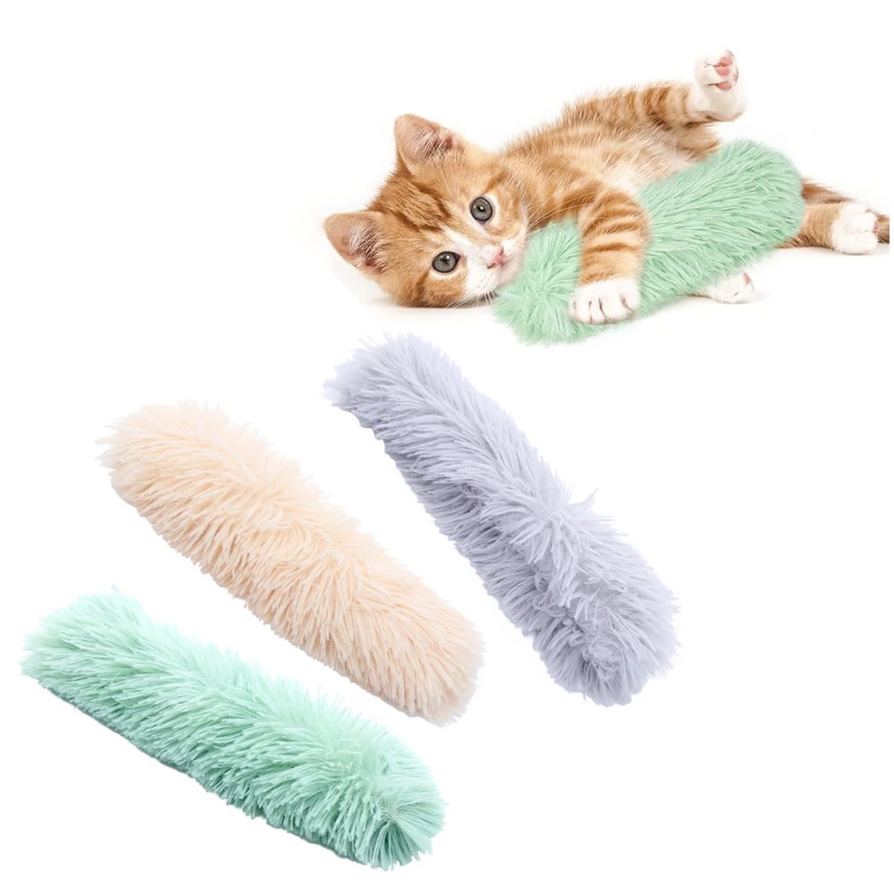 Carkira Cat Toys 3-Pack Catnip Plush Fabric Kick Stick Chase Chew Pet Toys