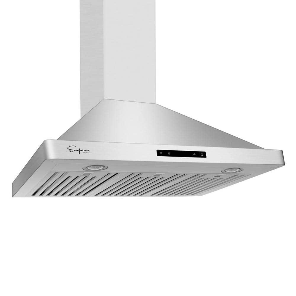 Empava 36 in 380 CFM Convertible Wall Mount Range Hood in Stainless Steel with LED Lighting and Permanent Filters