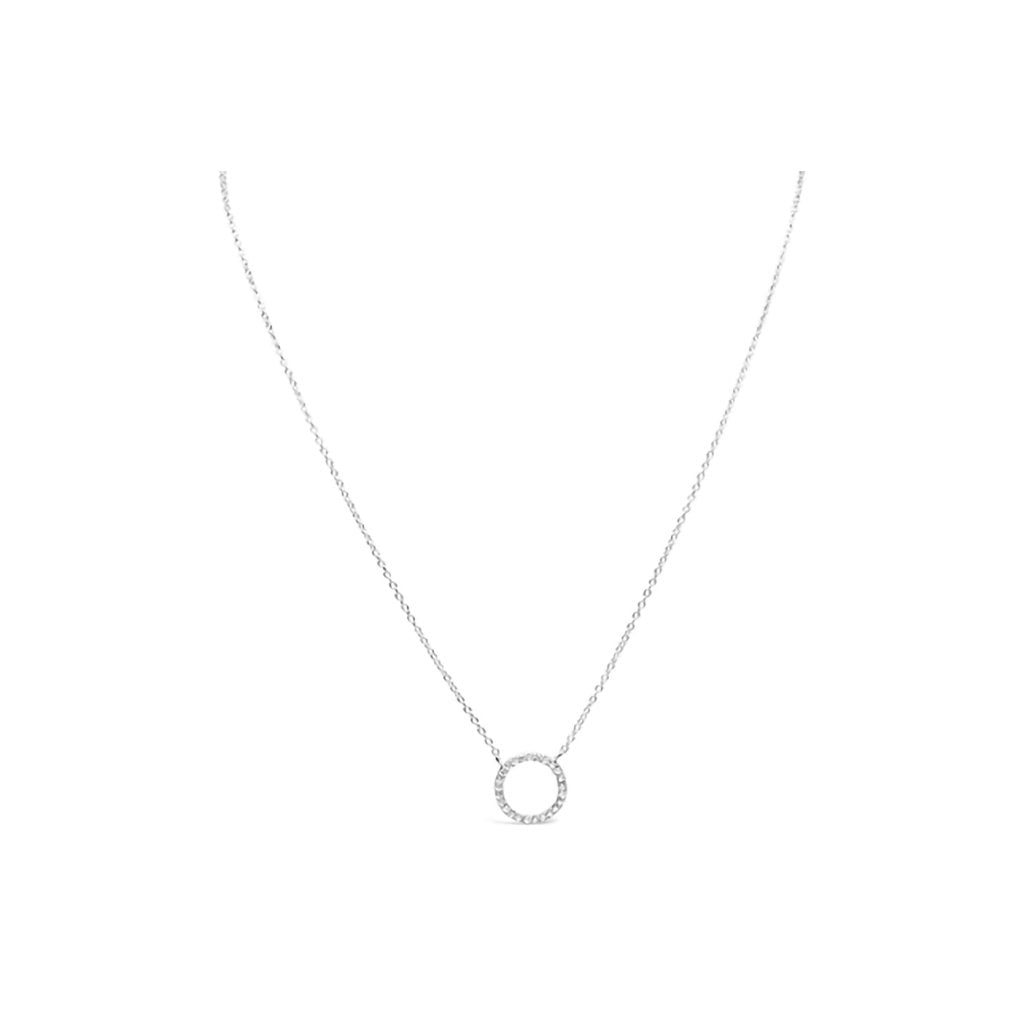 Stia  Icon Necklace Pavé Circle in Silver