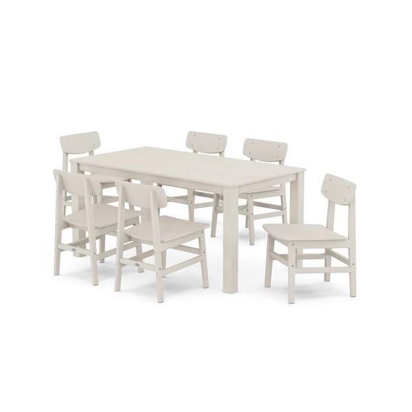 POLYWOOD Modern Studio Urban Chair 7Piece Parsons Table Dining Set