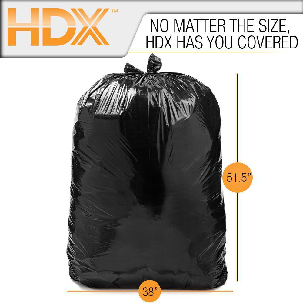 HDX 50 Gal. Black Extra Large Trash Bags (50-Count) HDX 960362