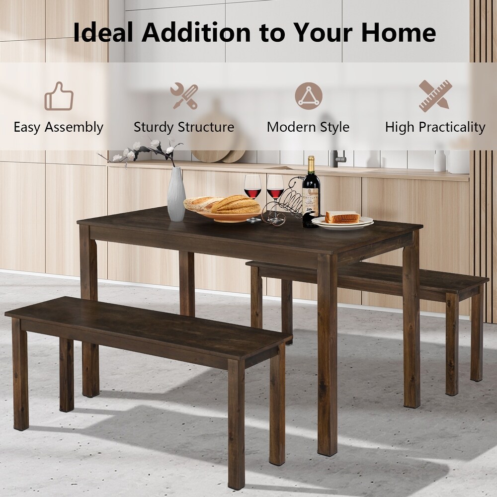 3 Pieces Modern Studio Collection Table Dining Set