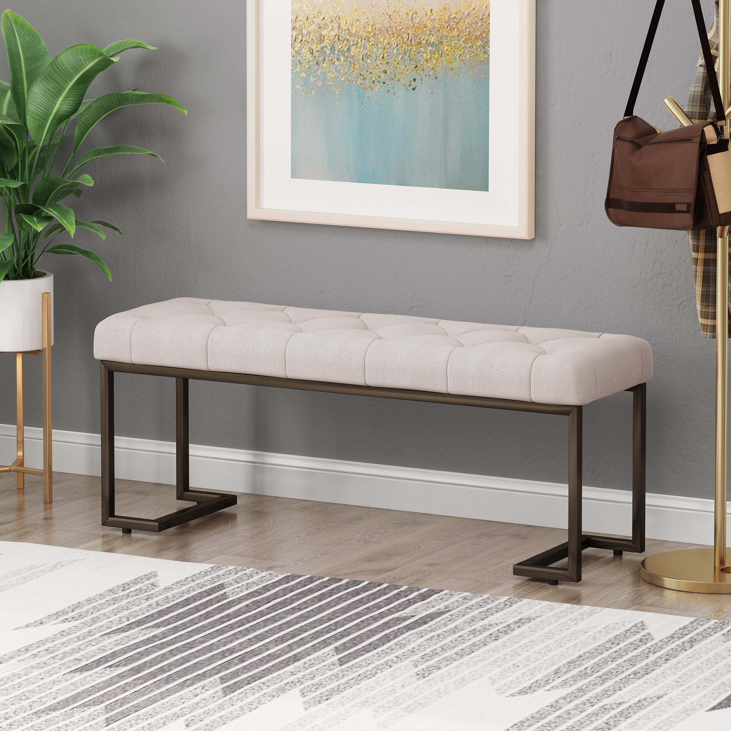 Gladys Modern Fabric Bench