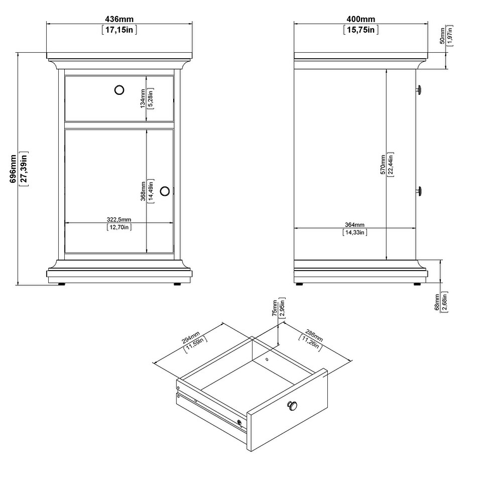 Porch   Den Virginia 1 drawer  1 door Nightstand