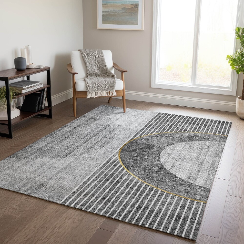 Machine Washable Indoor/ Outdoor Chantille Contemporary Geo Rug