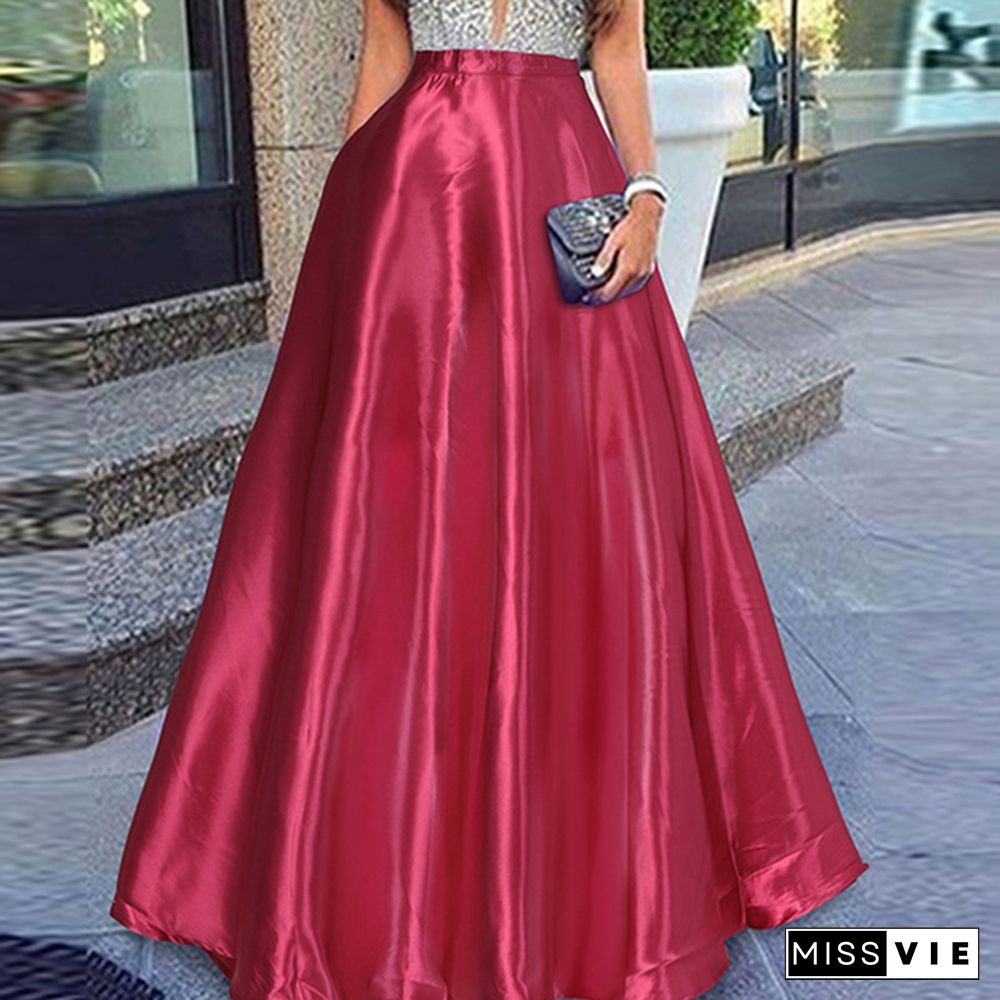 Women Summer Plus Size Party Clubbing Long Skirts Casual Long Dresses