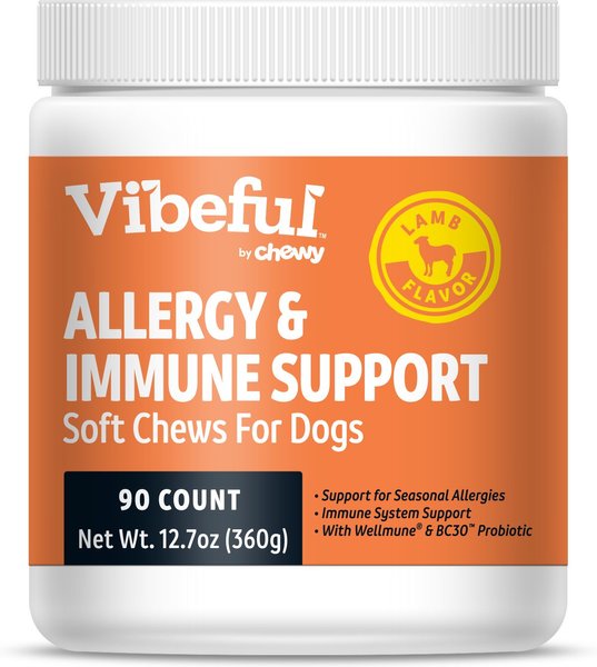 Vibeful Allergy and Immune Support Lamb Flavored Soft Chews Supplement for Dogs