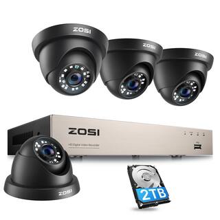 ZOSI 8-Channel 1080P DVR 2TB Video Surveillance System with 4 Wired Outdoor Security Cameras 8VN-418B4S-20-US