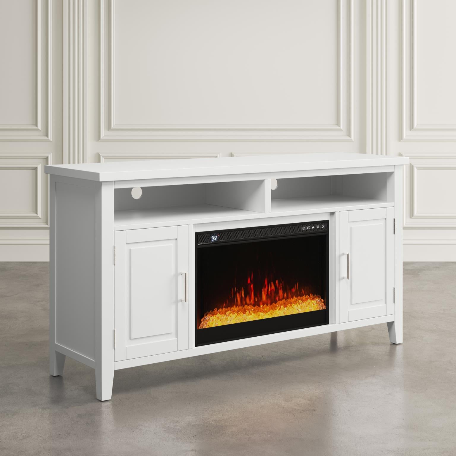 Urban White 60 Electric Fireplace & Media Console