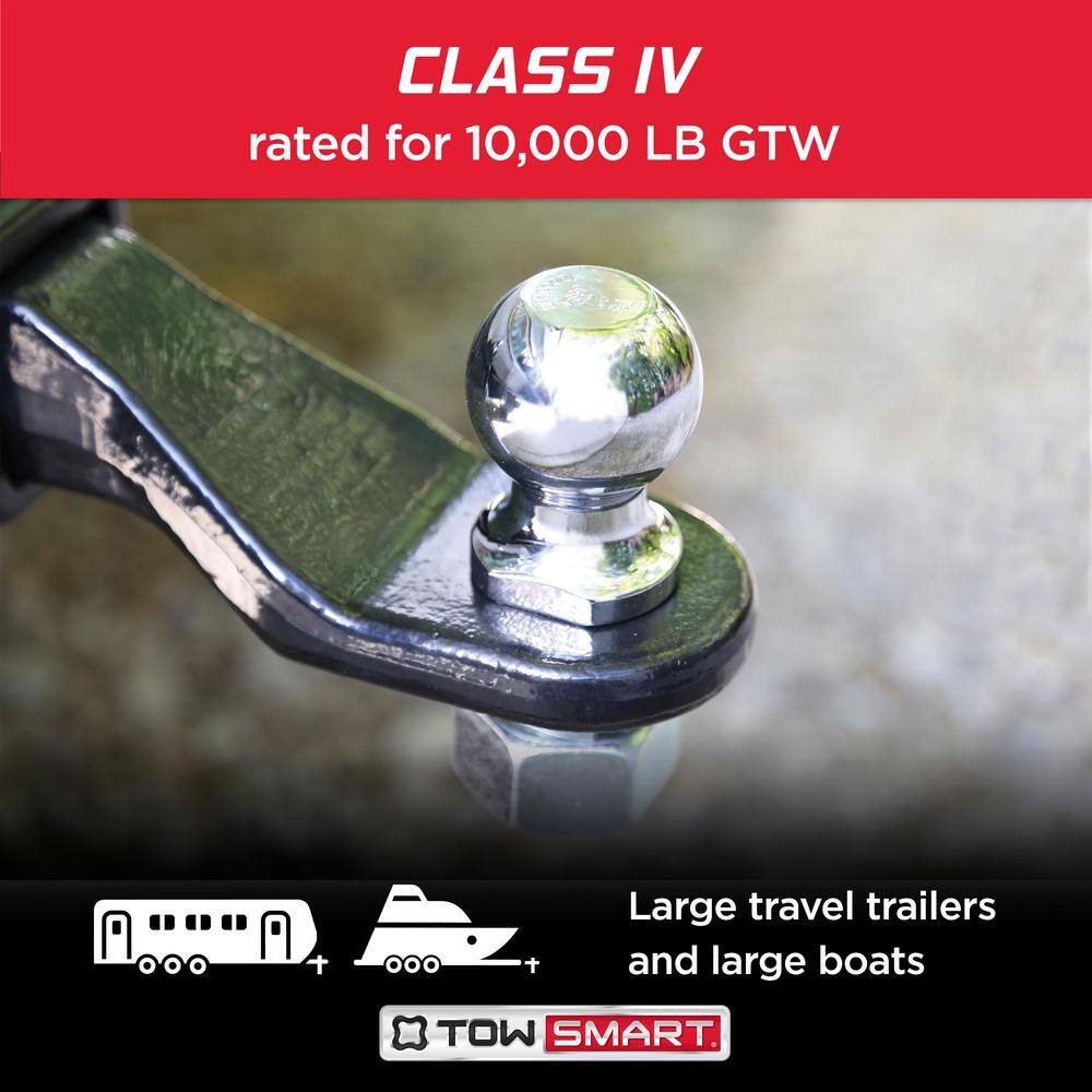 TowSmart Class 4 10000 lb. 2 in. Ball Diameter 1-14 in. Shank Diameter 2-12 in. Shank Length Chrome Trailer Hitch Ball 722