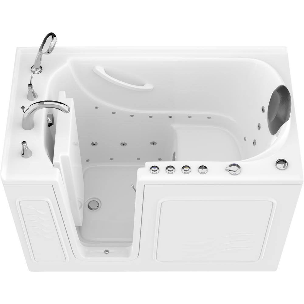 Universal Tubs Safe Premier 52.3 in. x 60 in. x 30 in. Left Drain Walk-in Air and Whirlpool Bathtub in White HD3053LWD-CP