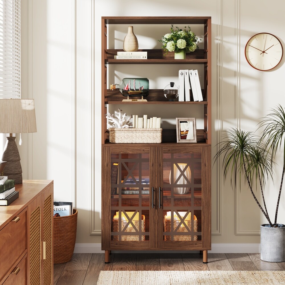 70.9 in Etagere Bookcase with Doors