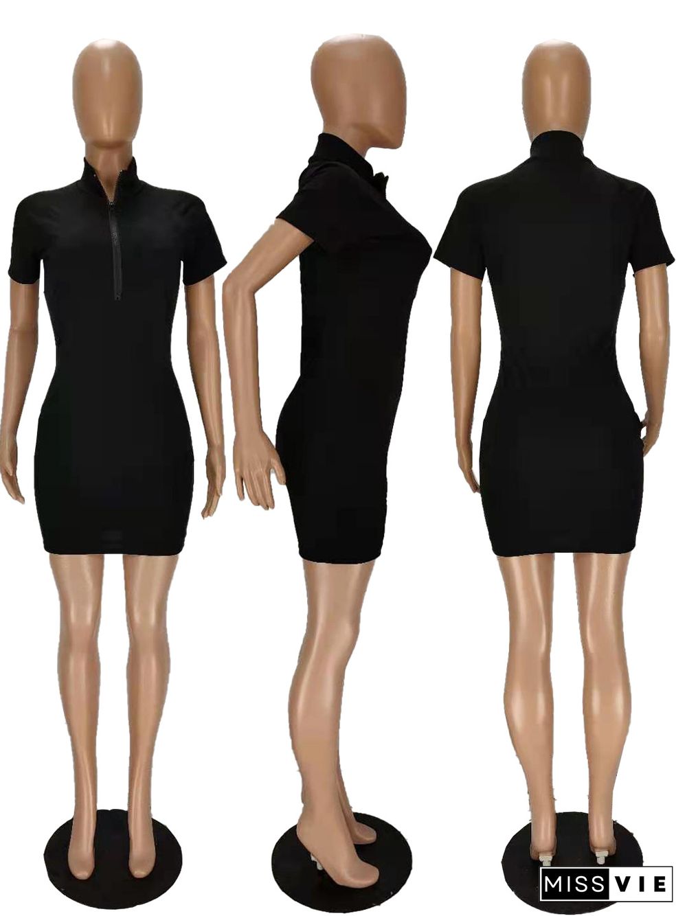 Casual Sports Sexy Zipper Dress