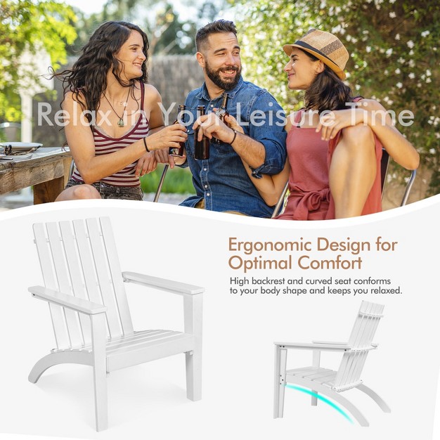 Tangkula Wooden Adirondack Chair W ergonomic Design Outdoor Lounge Armchair Acacia Wood Chair For Yard amp patio Black gray white