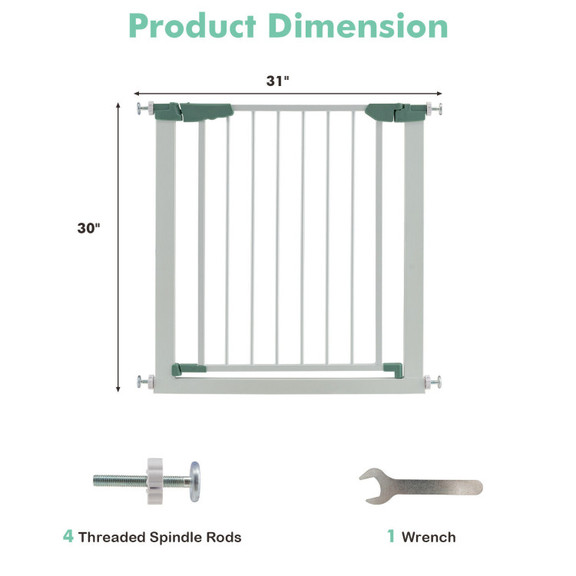 Costway 93856472 30 32.5 Inch Wide Safety Gate wit...