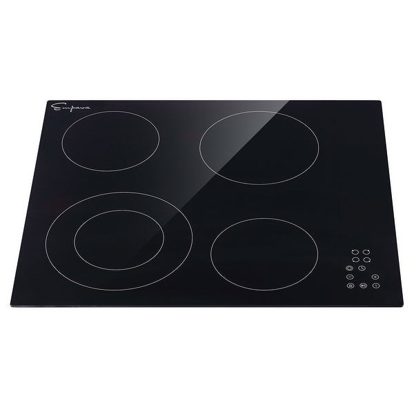 24-in 4 Elements Radiant Electric Cooktop Including Dual Zone Element - 24