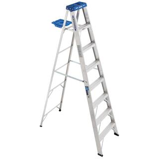 Werner 8 ft. Aluminum Step Ladder with 250 lb. Load Capacity Type I Duty Rating 368