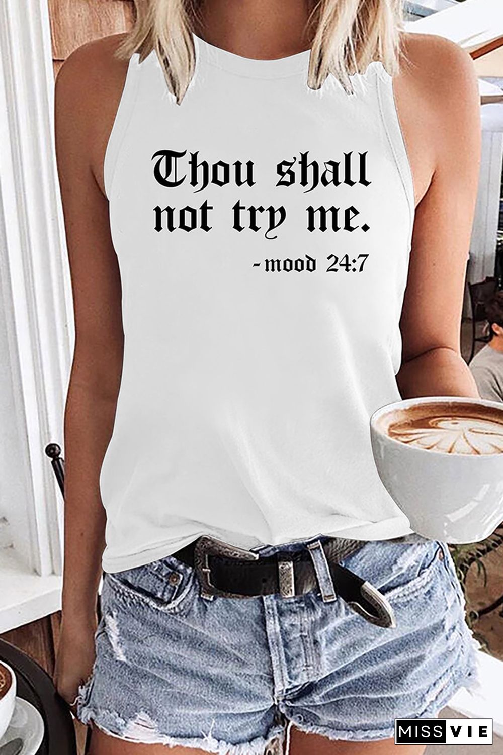 Thou Shall Not Try Me Graphic Tank Top