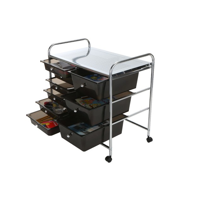 Mind Reader Storage Drawer Rolling Utility Cart 6 Drawer Organizer White