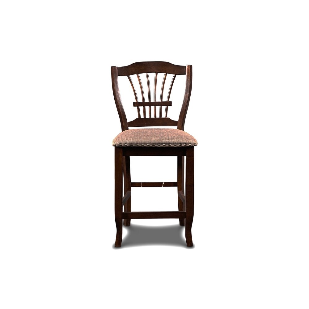 New Classic Furniture Viktor Espresso 7 Piece Round Counter Height Set
