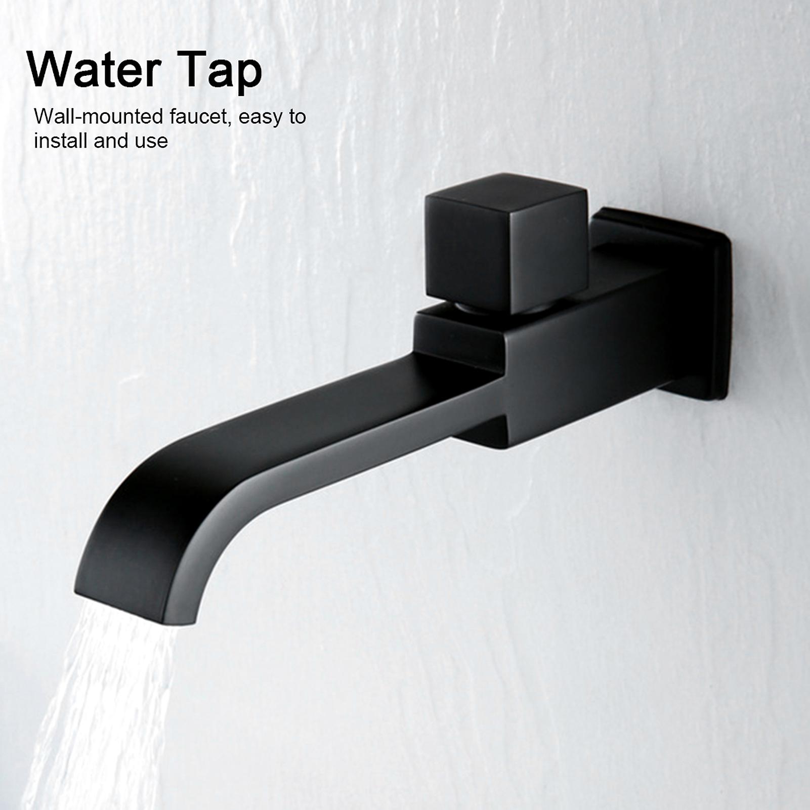 Wall Mounted Faucet， Brass Basin Faucets Modern Design Wall Mounted Washing Sink Bathtub Faucets Cold Water Tap And Rough In Valve Included For Bathro