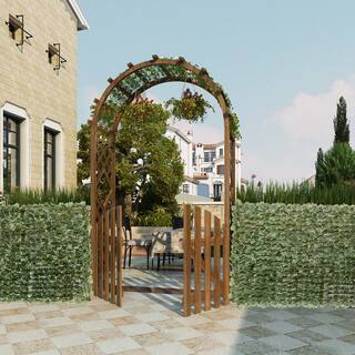 VINGLI 39 in. x 119 in. Artificial Hedges Faux Ivy Leaves Garden Fence Decorative Trellis Privacy Screen Mesh HD-G89000627