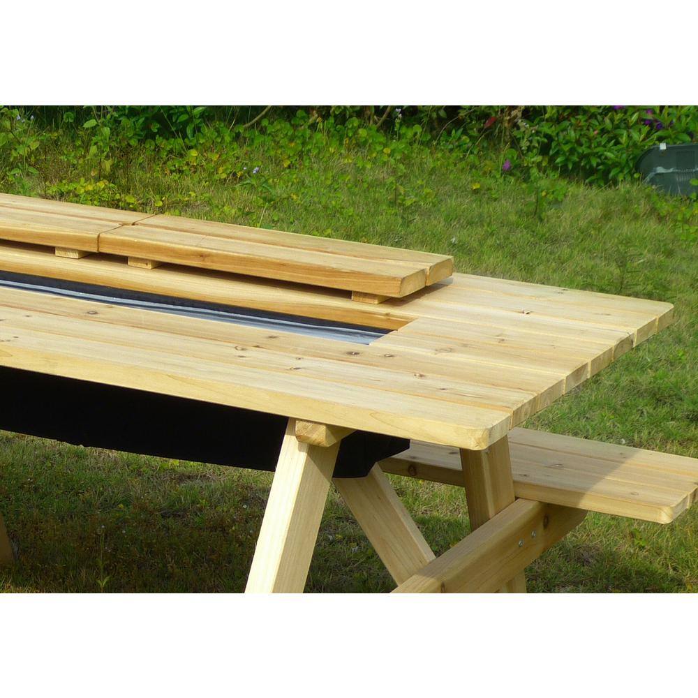 northbeam Natural Wood Picnic Table with Built-in Cooler TBC010001910