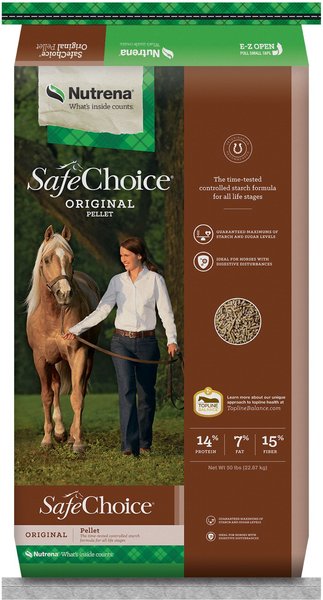 Nutrena SafeChoice Original Horse Feed， 50-lb bag