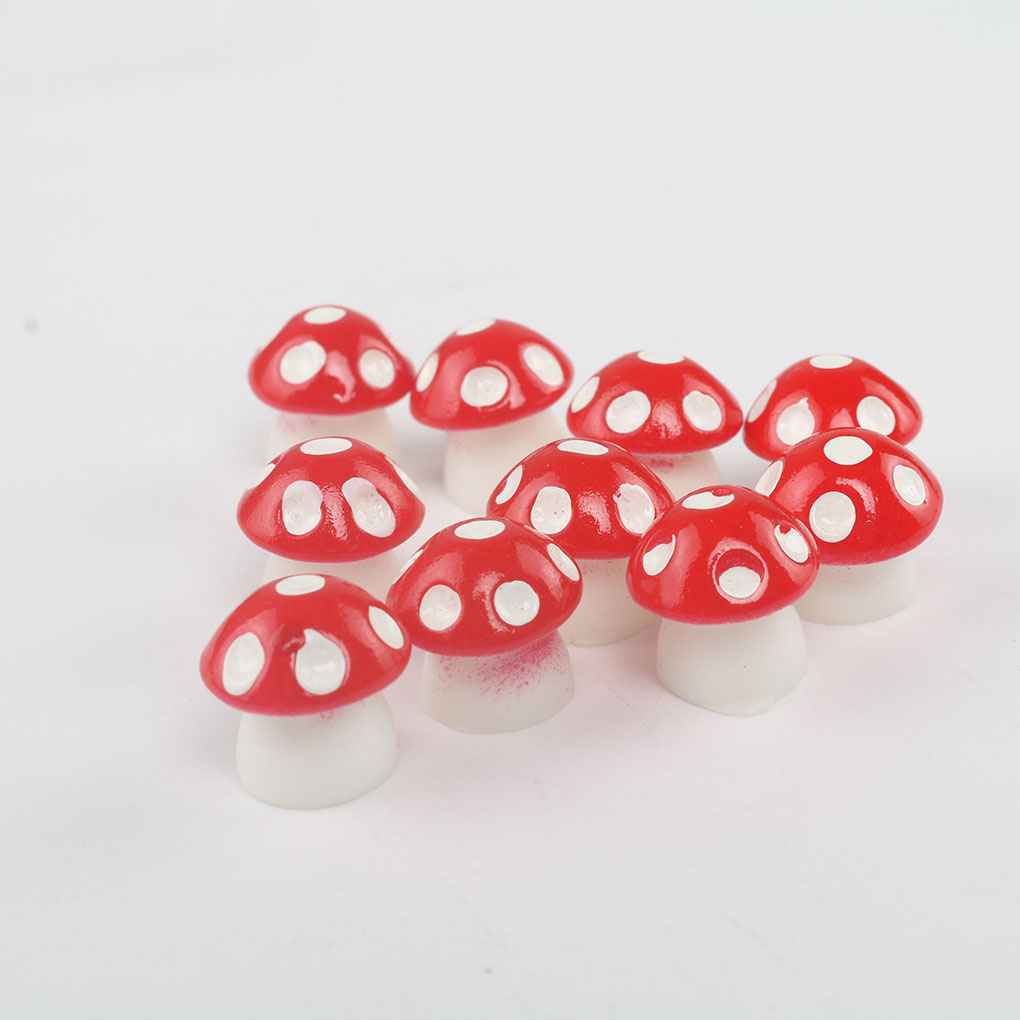 10Pcs Mushroom Toadstool Fairy Garden Terrarium Figurine