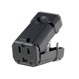 Leviton 15 Amp 125-Volt Python Straight Blade Grounding Connector Black 5259-VB