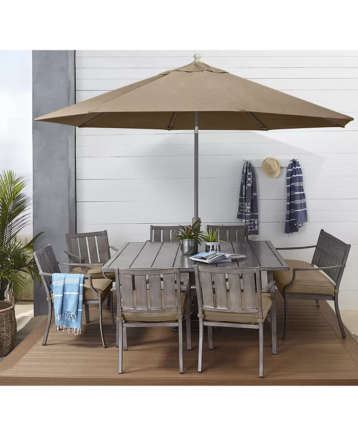 Agio Wayland Outdoor Aluminum 8-Pc. Dining Set (64 Square Dining Table 6 Dining Chairs and 1 Bench)