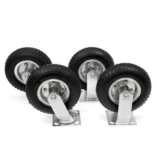 XtremepowerUS 8 in. Heavy-Duty Pneumatic Caster Wheel Tire Set with 300 lbs. Load Rating (Set of 4) 99020-H2