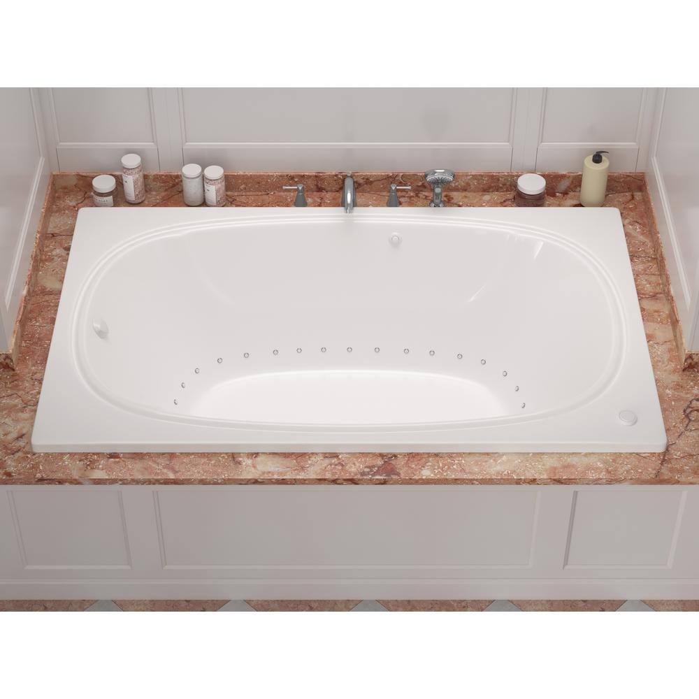 Universal Tubs Peridot 6 ft. Acrylic Rectangular Drop-in Air Bathtub in White HD4872CAL