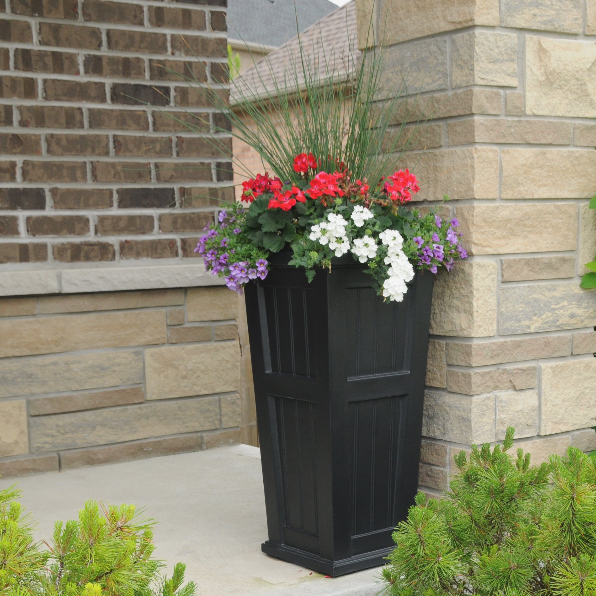 Cape Cod 32" Tall Planter - Black