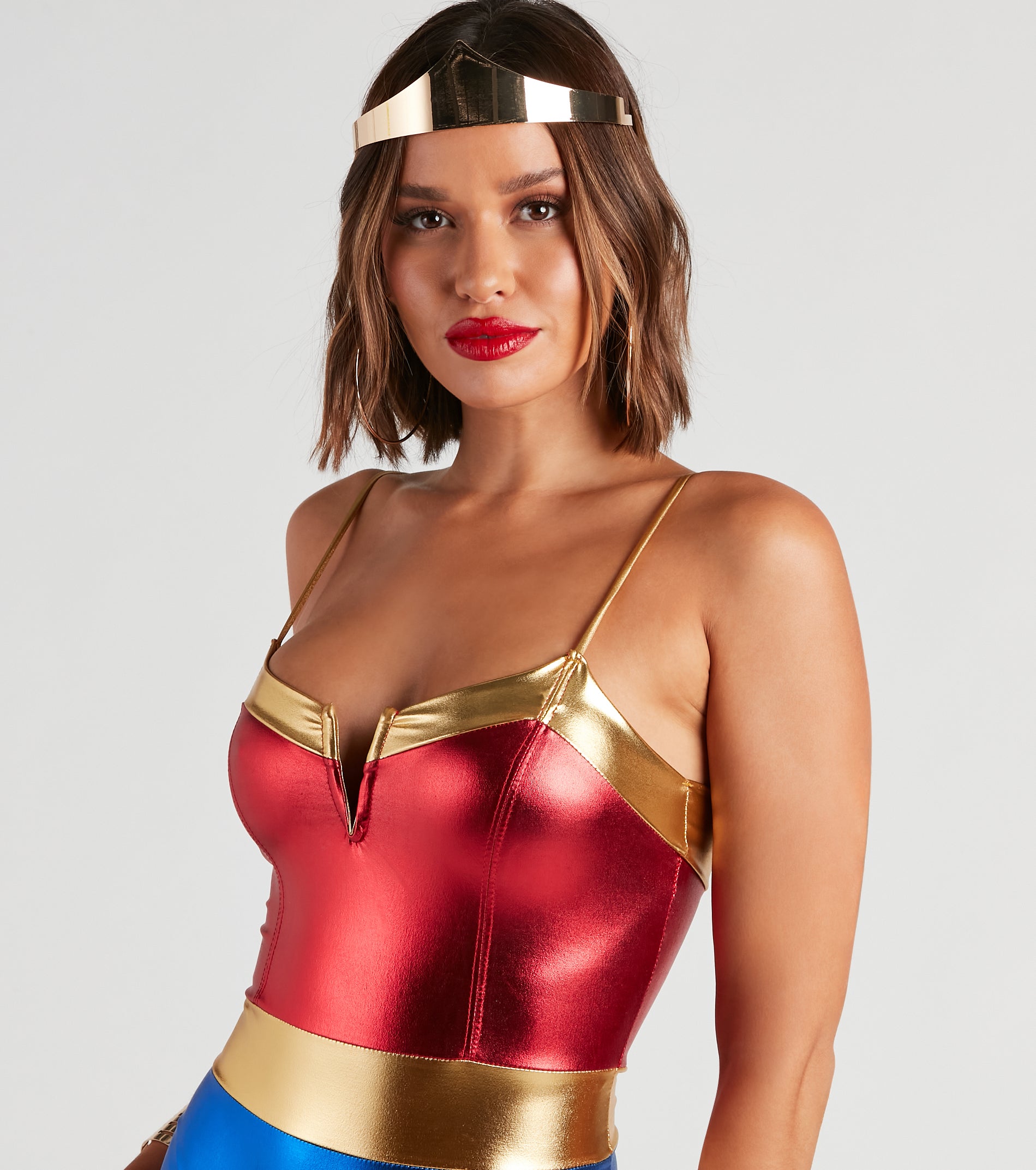 Warrior Woman Color Block Metallic Bodysuit