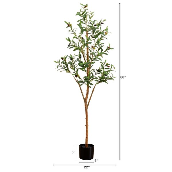 5' Artificial Olive Tree with Natural Trunk