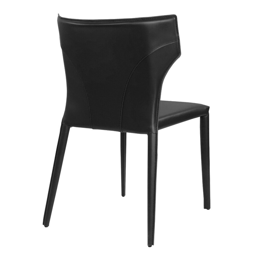 Adoro (Single) Mid century Modern Wingback Leather Stackable Dining Chair