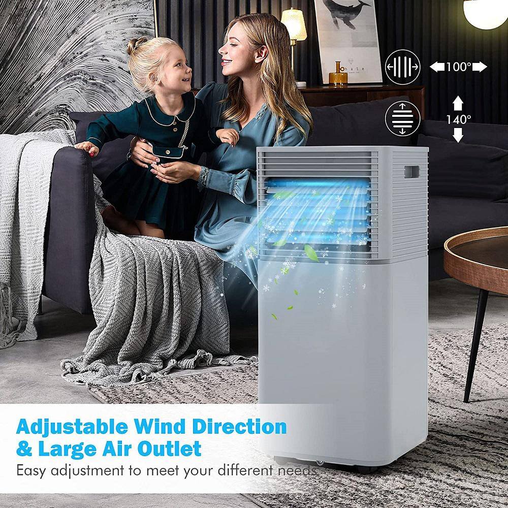 Gymax 3-in-1 Air Conditioner Dehumidifier Portable Air Cooler with Remote Control  Casters Gray GYMHD0090