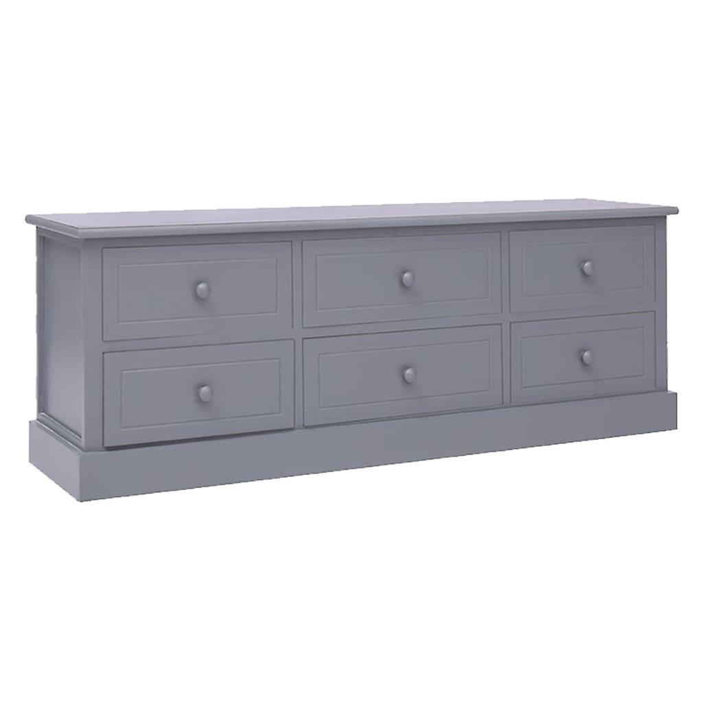 Tv Cabinet Dark Grey 108x30x40 Cm Solid Wood Paulownia