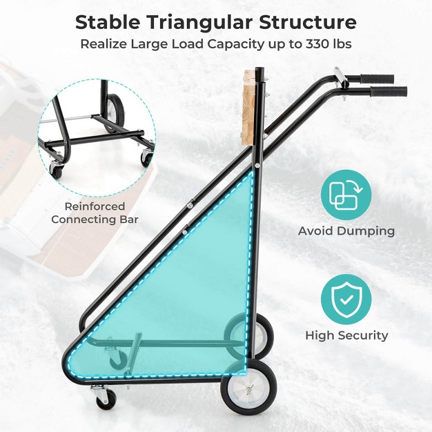 Costway Outboard Boat Motor Stand Heavy Duty Engine Carrier Cart Dolly With 4 Smooth Wheels