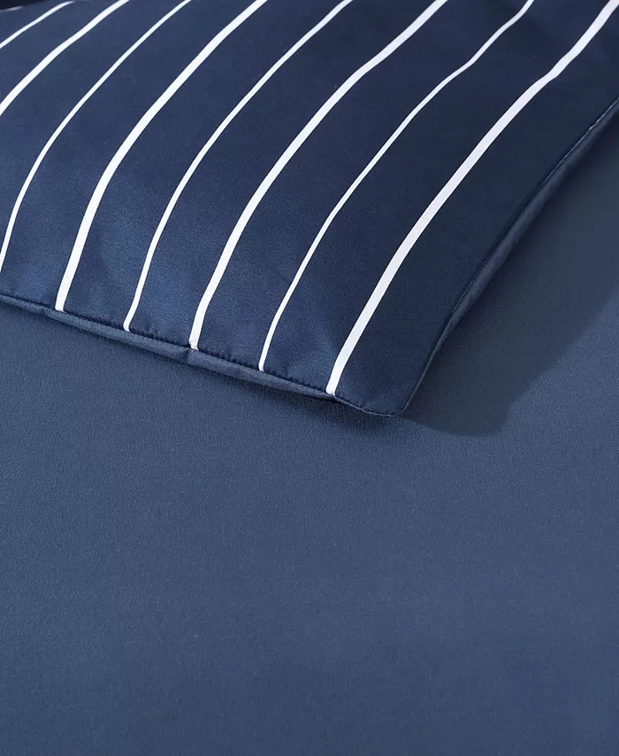 Nautica Longdale Solid Stripe Brushed Microfiber 2 Piece Duvet Cover Set， Twin