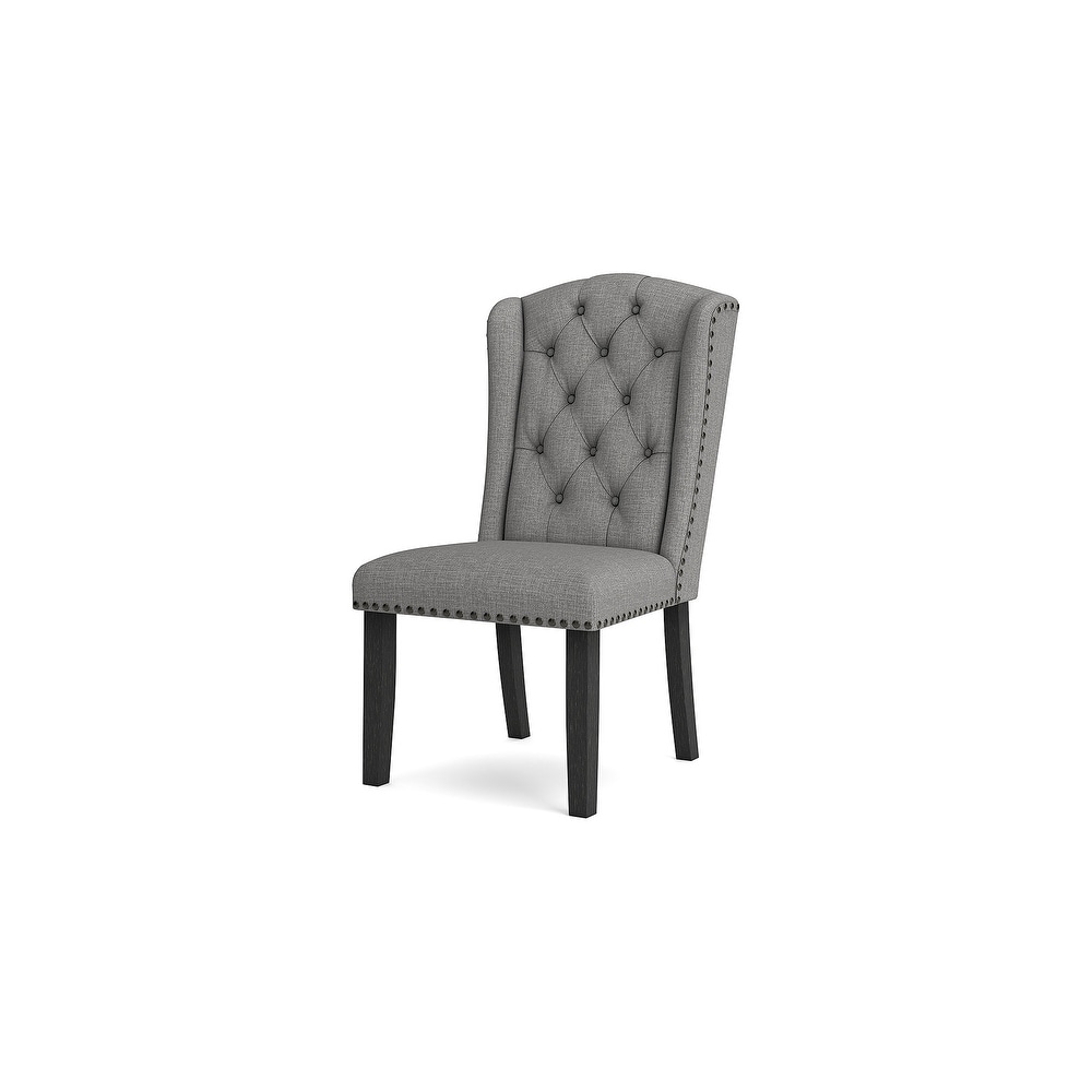 Signature Design by Ashley Jeanette Gray/Black Dining Upholstered Side Chair (Set of 2)   22\