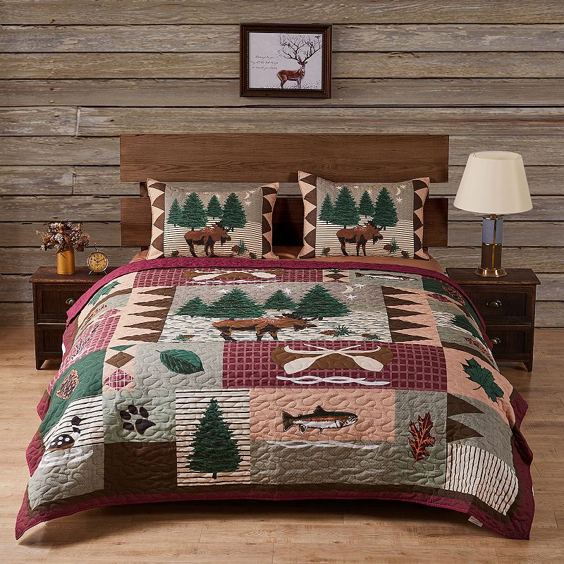 Greenland Home Fashions Moose Lodge Quilt Set